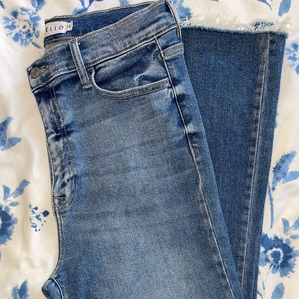 Cello Flared Jeans with Raw Hem Size 13